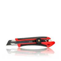 SCHULLER-SAMURAI BLACK Cutter Messer mit Sicherheitsfeststellschraube, 2K-Griff&nbsp;und schwarzer Klinge | in 18 u. 25mm H&ouml;he