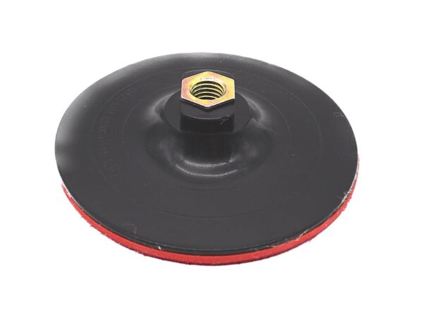 Stützteller Dünn f. Poliermaschine Klett 125 mm M14 rot/schwarz